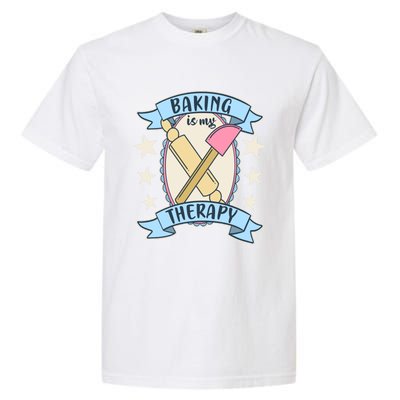 Baking Is My Therapy Gift Cute Baker Gift Garment-Dyed Heavyweight T-Shirt