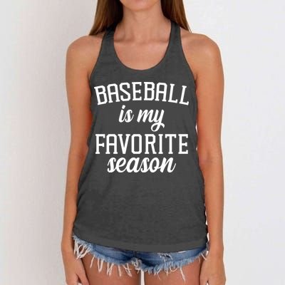 Baseball Is My Favorite Season Women's Knotted Racerback Tank