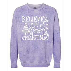 Believe In Magic Of Christmas Tree Gift Colorblast Crewneck Sweatshirt