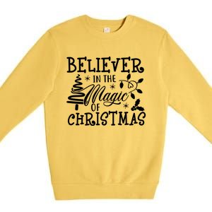 Believe In Magic Of Christmas Tree Gift Premium Crewneck Sweatshirt