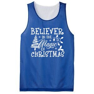 Believe In Magic Of Christmas Tree Gift Mesh Reversible Basketball Jersey Tank