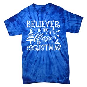 Believe In Magic Of Christmas Tree Gift Tie-Dye T-Shirt