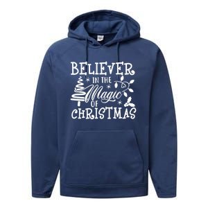 Believe In Magic Of Christmas Tree Gift Performance Fleece Hoodie