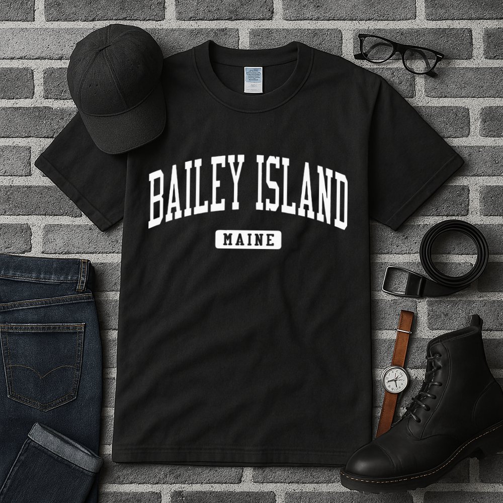 Bailey Island Maine Me College University Sports Style Tall T-Shirt