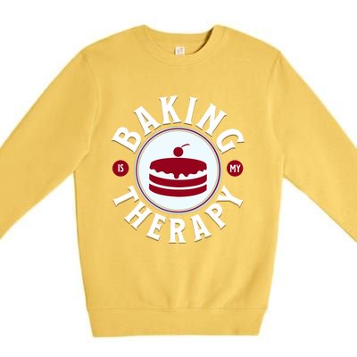 Baking Is My Therapy A Funny Baker Gift Premium Crewneck Sweatshirt