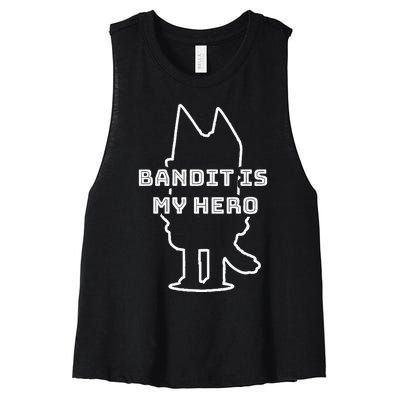 Bandit Is My Hero Funny Show Dad Dog Gift Women's Racerback Cropped Tank