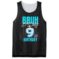 Bruh Its My 9th Birthday Boy 9 Years Old Birthday Mesh Reversible Basketball Jersey Tank