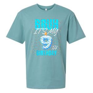 Bruh Its My 9th Birthday Boy 9 Years Old Birthday Sueded Cloud Jersey T-Shirt