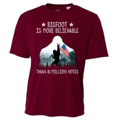 Bigfoot Is More Believable Than 81 Million Votes USA Flag Cooling Performance Crew T-Shirt