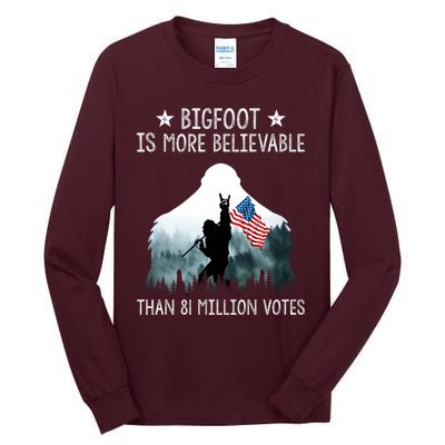 Bigfoot Is More Believable Than 81 Million Votes USA Flag Tall Long Sleeve T-Shirt