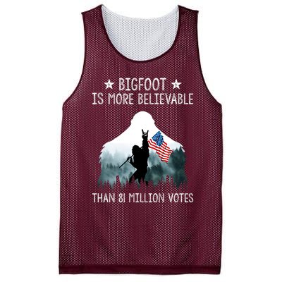 Bigfoot Is More Believable Than 81 Million Votes USA Flag Mesh Reversible Basketball Jersey Tank