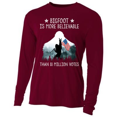 Bigfoot Is More Believable Than 81 Million Votes USA Flag Cooling Performance Long Sleeve Crew