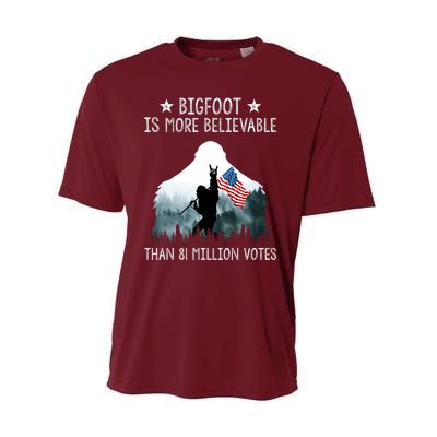 Bigfoot Is More Believable Than 81 Million Votes USA Flag Performance Sprint T-Shirt