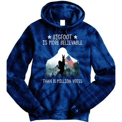 Bigfoot Is More Believable Than 81 Million Votes USA Flag Tie Dye Hoodie