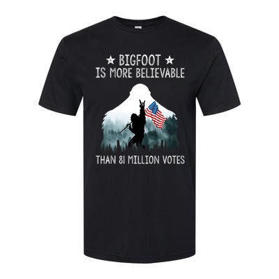 Bigfoot Is More Believable Than 81 Million Votes USA Flag Softstyle CVC T-Shirt