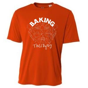 Baking Is My Therapy Apron Gloves Scoop Cup Cake Bakeaholic Cool Gift Cooling Performance Crew T-Shirt