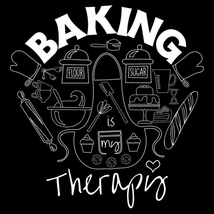 Baking Is My Therapy Apron Gloves Scoop Cup Cake Bakeaholic Cool Gift Drawstring Bag