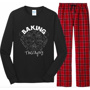 Baking Is My Therapy Apron Gloves Scoop Cup Cake Bakeaholic Cool Gift Long Sleeve Pajama Set