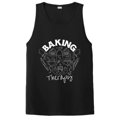 Baking Is My Therapy Apron Gloves Scoop Cup Cake Bakeaholic Cool Gift PosiCharge Competitor Tank