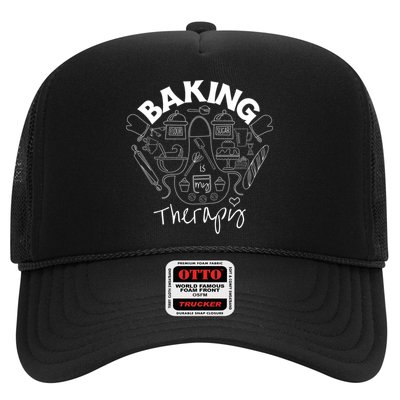 Baking Is My Therapy Apron Gloves Scoop Cup Cake Bakeaholic Cool Gift Trucker Hat