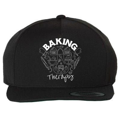 Baking Is My Therapy Apron Gloves Scoop Cup Cake Bakeaholic Cool Gift Wool Snapback Cap