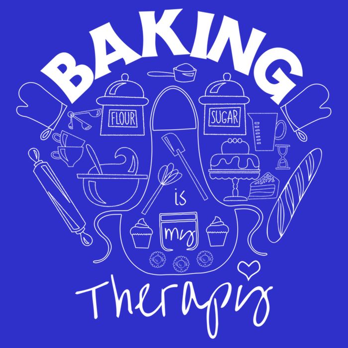 Baking Is My Therapy Apron Gloves Scoop Cup Cake Bakeaholic Cool Gift T-Shirt