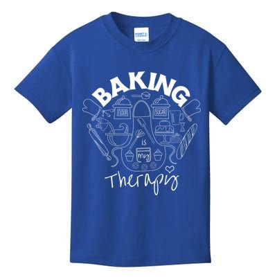 Baking Is My Therapy Apron Gloves Scoop Cup Cake Bakeaholic Cool Gift Kids T-Shirt