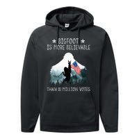 Bigfoot Is More Believable Than 81 Million Votes USA Flag Performance Fleece Hoodie