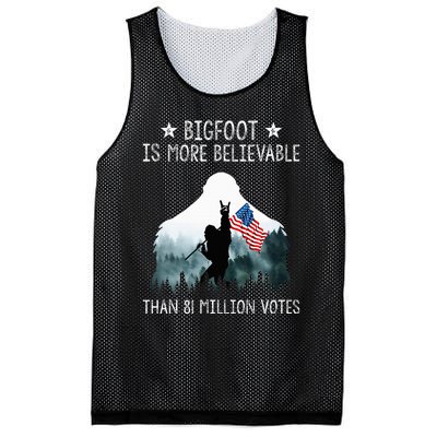 Bigfoot Is More Believable Than 81 Million Votes USA Flag Mesh Reversible Basketball Jersey Tank