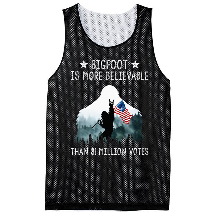 Bigfoot Is More Believable Than 81 Million Votes USA Flag Mesh Reversible Basketball Jersey Tank