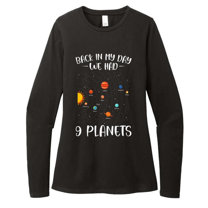 Back In My Day We Had 9 Planets Solar System Astronomy Womens CVC Long Sleeve Shirt