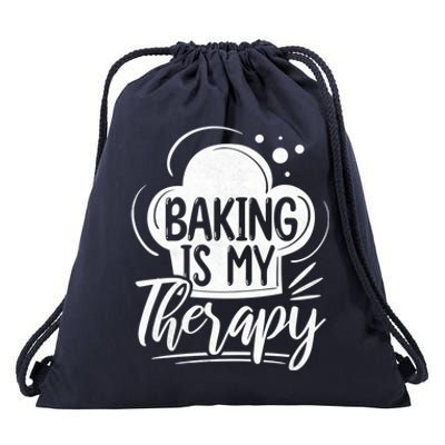 Baking Is My Therapy Baker Cool Gift Drawstring Bag