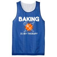 Baking Is My Therapy Bake Baker Cool Gift Mesh Reversible Basketball Jersey Tank