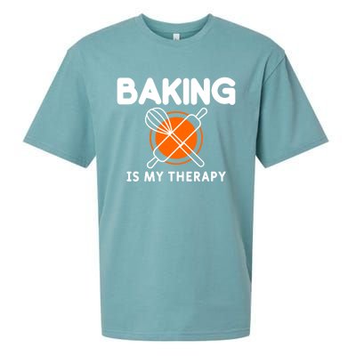 Baking Is My Therapy Bake Baker Cool Gift Sueded Cloud Jersey T-Shirt