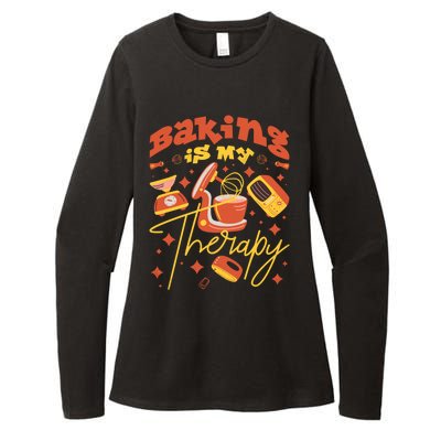 Baking Is My Therapy Baker Gift Womens CVC Long Sleeve Shirt