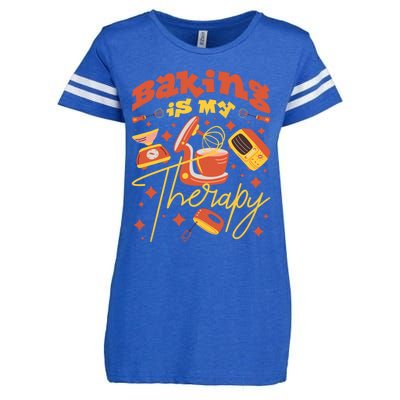 Baking Is My Therapy Baker Gift Enza Ladies Jersey Football T-Shirt