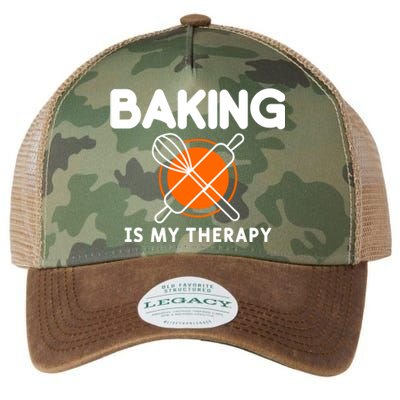 Baking Is My Therapy Bake Baker Gift Legacy Tie Dye Trucker Hat