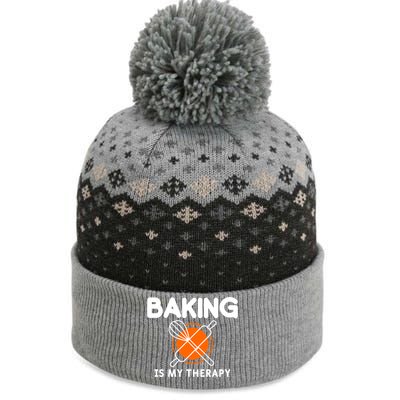 Baking Is My Therapy Bake Baker Gift The Baniff Cuffed Pom Beanie