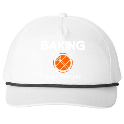 Baking Is My Therapy Bake Baker Gift Snapback Five-Panel Rope Hat