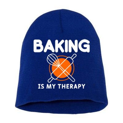 Baking Is My Therapy Bake Baker Gift Short Acrylic Beanie