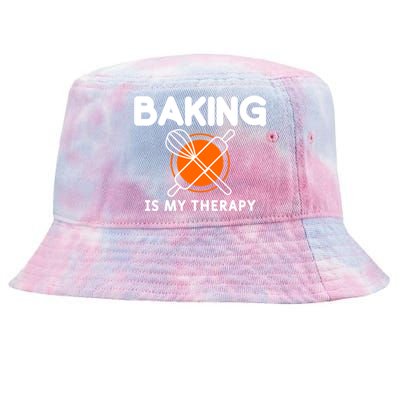 Baking Is My Therapy Bake Baker Gift Tie-Dyed Bucket Hat