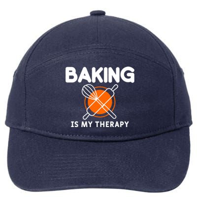 Baking Is My Therapy Bake Baker Gift 7-Panel Snapback Hat