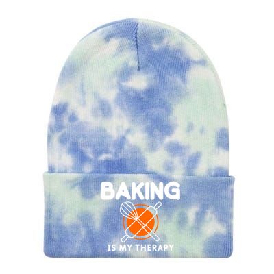 Baking Is My Therapy Bake Baker Gift Tie Dye 12in Knit Beanie