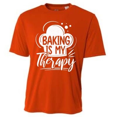 Baking Is My Therapy Baker Gift Cooling Performance Crew T-Shirt