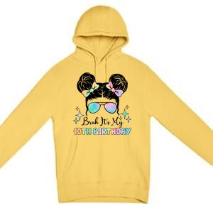 Bruh Its My 10th Birthday Colorful Hair Bun Premium Pullover Hoodie