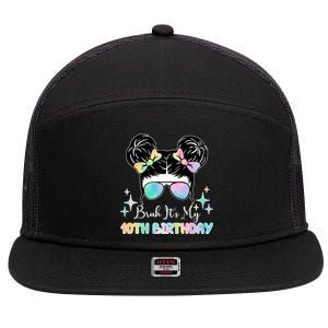 Bruh Its My 10th Birthday Colorful Hair Bun 7 Panel Mesh Trucker Snapback Hat