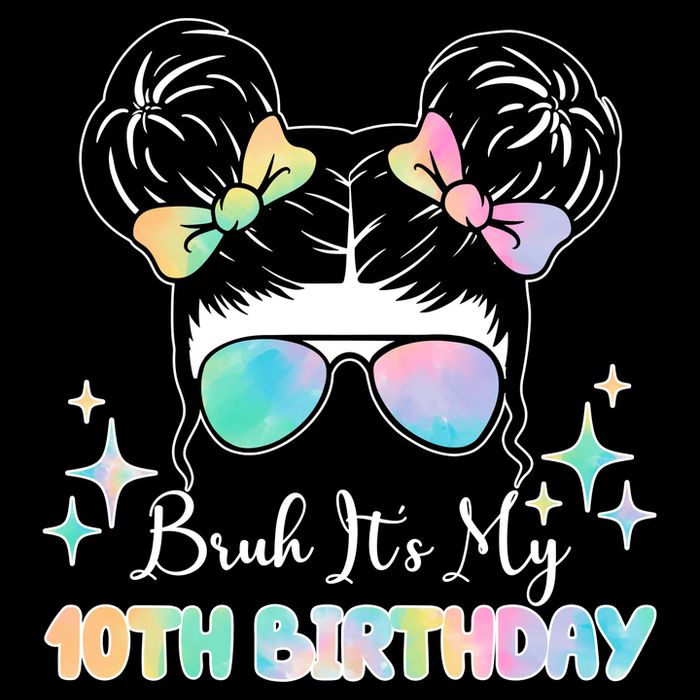 Bruh Its My 10th Birthday Colorful Hair Bun Backpack