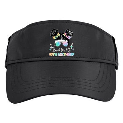 Bruh Its My 10th Birthday Colorful Hair Bun Adult Drive Performance Visor