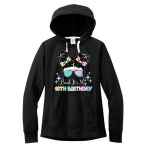 Bruh Its My 10th Birthday Colorful Hair Bun Women's Fleece Hoodie