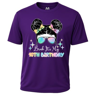 Bruh Its My 10th Birthday Colorful Hair Bun Performance Shirt